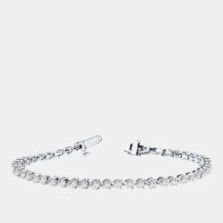 Pre Owned 6.00cts Lab Grown Diamond 14K White Gold 3-Prong tennis Bracelet