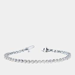 مملوكة مسبقًا 10.00 cts Brilliant Cut Lab Grown Diamond 14K White Gold 3 Prong Tennis Bracelet
