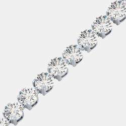 Pre Owned 12.00 cts Brilliant Cut Lab Grown Diamond 14K White Gold 3 Prong Tennis Bracelet