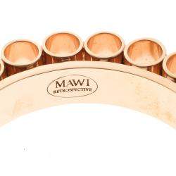 Mawi Retrospective Embedded Crystal Rose Gold Plated Tube Cuff Bracelet 19cm