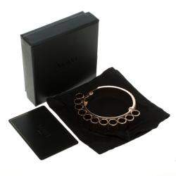 Mawi Retrospective Embedded Crystal Rose Gold Plated Tube Cuff Bracelet 19cm