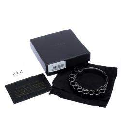 Mawi Retrospective Embedded Crystal Hematite Plated Tube Cuff Bracelet 19cm