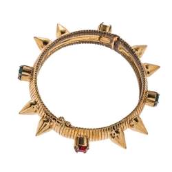 Mawi Multicolor Crystal & Spike Embedded Cuff Bracelet