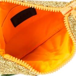 Mawi Gold Glitter Acrylic Perspex Clutch