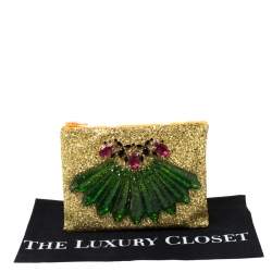 Mawi Gold Glitter Acrylic Perspex Clutch