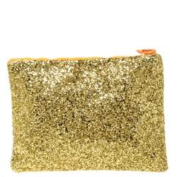 Mawi Gold Glitter Acrylic Perspex Clutch