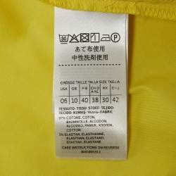 Max & Co. Yellow Cotton Tie-Up Waist Detail Midi Dress M
