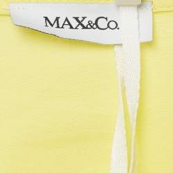 Max & Co. Yellow Cotton Tie-Up Waist Detail Midi Dress M