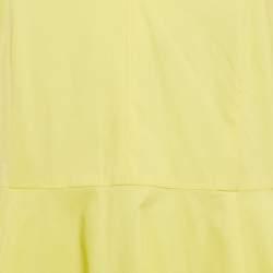 Max & Co. Yellow Cotton Tie-Up Waist Detail Midi Dress M