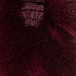 Max&Co. Burgundy Fox Fur Short Vest M