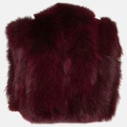 Max&Co. Burgundy Fox Fur Short Vest M