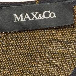 Pre Owned Max & Co. Navy Blue Striped Wool Blend Flounce Dress M