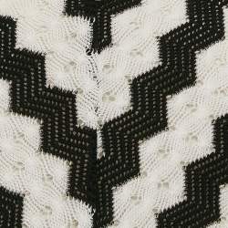 Pre Owned Max & Co. Black/White Chevron Crochet Maxi Dress M