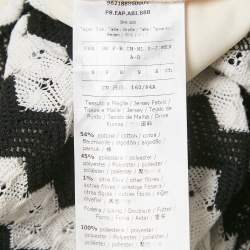 Pre Owned Max & Co. Black/White Chevron Crochet Maxi Dress M