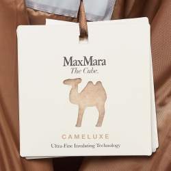 Max Mara Brown Quilted Synthetic Double Breasted Cameluxe Trench Coat M