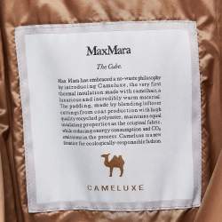 Max Mara Brown Quilted Synthetic Double Breasted Cameluxe Trench Coat M