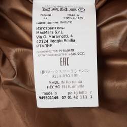 Max Mara Brown Quilted Synthetic Double Breasted Cameluxe Trench Coat M