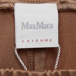Pre Owned Max Mara Brown Satin Loose Fit Pants XL