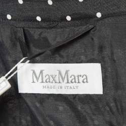 Max Mara Black Polka Dots Print Ramie Pittore Blazer M