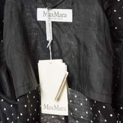 Max Mara Black Polka Dots Print Ramie Pittore Blazer M