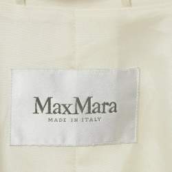 Max Mara Ivory Wool Double Breasted Rebus Coat L