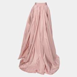 Pre Owned Max Mara Pink Silk Blend Maxi Skirt M