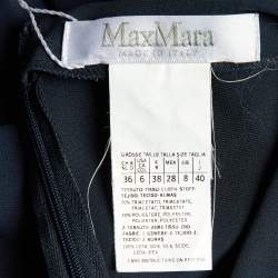 Max Mara Navy Blue Crepe Bocca Faux Wrap Dress S
