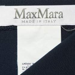 Max Mara Navy Blue Crepe Bocca Faux Wrap Dress S