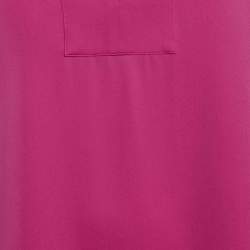 Pre Owned Max Mara Pink Silk Ruffled Agguati Top M