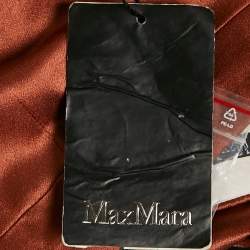 Max Mara Brown Satin Silk Flowing Envers Wide-Leg Trousers M