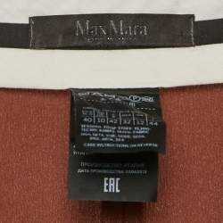 Max Mara Brown Satin Silk Flowing Envers Wide-Leg Trousers M