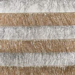 Max Mara Gold/Silver Metallic Fringed Crepe Gavetta Skirt S
