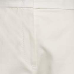 Max Mara White Cotton Blend Trousers L