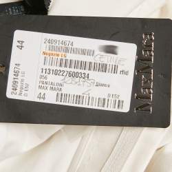 Max Mara White Cotton Blend Trousers L