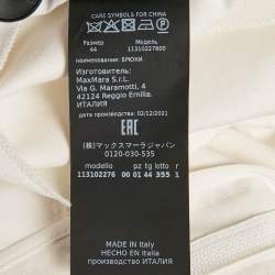 Max Mara White Cotton Blend Trousers L