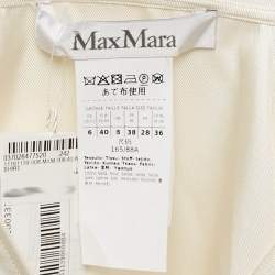 Max Mara Cream Silk Tie-Up Neck Blouse S