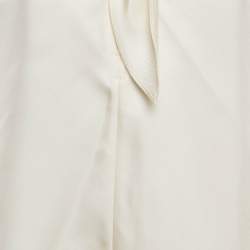 Max Mara Cream Silk Tie-Up Neck Blouse S