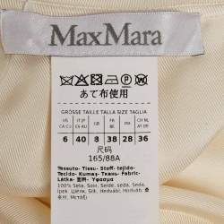 Max Mara Cream Silk Tie-Up Neck Blouse S