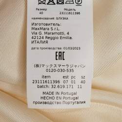 Max Mara Cream Silk Tie-Up Neck Blouse S