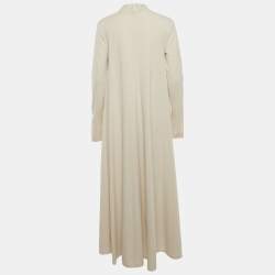 Pre Owned Max Mara Off-White Jersey Caladio Midi Dress M
