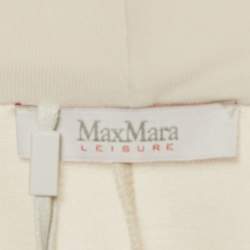 Pre Owned Max Mara Off-White Jersey Caladio Midi Dress M