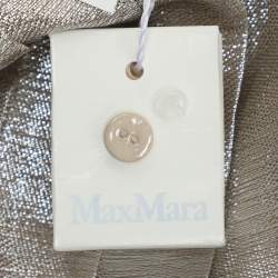 Max Mara Silver Georgette Pleated Maxi Skirt S