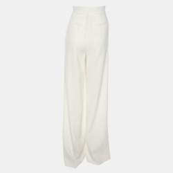 Pre Owned Max Mara White Crepe Palazzo Pant XS