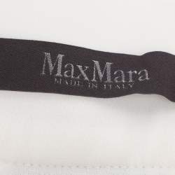 Pre Owned Max Mara White Crepe Palazzo Pant XS