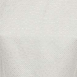 Pre Owned Max Mara Light Grey Textured Lurex Mini Dress M