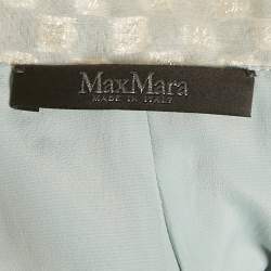 Pre Owned Max Mara Blue Lurex Jacquard Gown S
