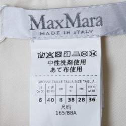 مملوكة مسبقًا فستان ماكس مارا برنارد صوف بدون حمالات أبيض فاتح مقاس صغير - سمول