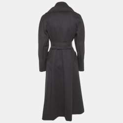 مملوكة مسبقًا معطف طويل مزدوج الصدر مزيج صوف أسود ماكس مارا أتيليه مقاس صغير (سمول)