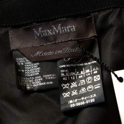 Pre Owned Max Mara Black Crepe Knit Pleated Tie Detail Strapless Nicchia Gown L