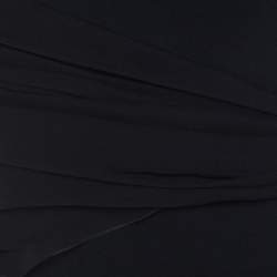 Pre Owned Max Mara Black Crepe Knit Pleated Tie Detail Strapless Nicchia Gown L